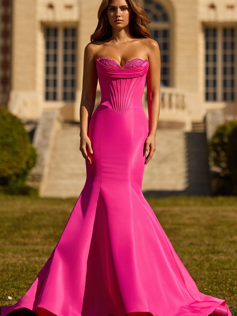 Sherri Hill 57626 Strapless Lace-Trim red Mermaid Evening Dress Size 000!